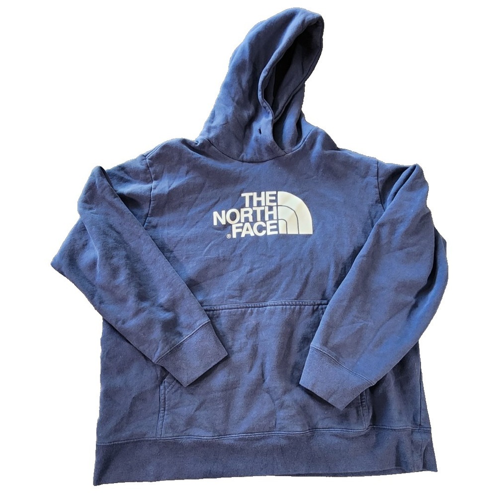 The North Face Mens Half Dome Pullover Hoodie Navy Blue Logo Sweatshirt XL